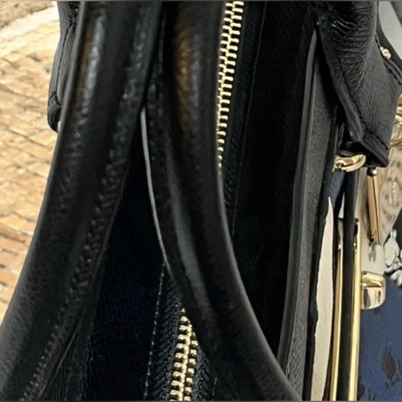 Coach Swagger Floral Patchwork Satchel in Red, Blue, and Black - Picture 3 of 12